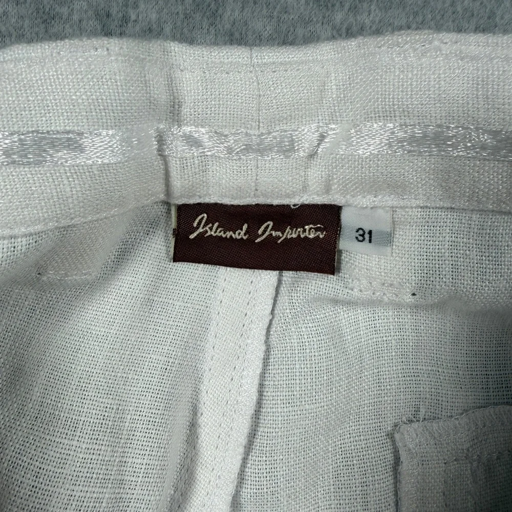 Island Importer Linen Pants Men's 31 White Relaxed Fit Beach Trousers 26